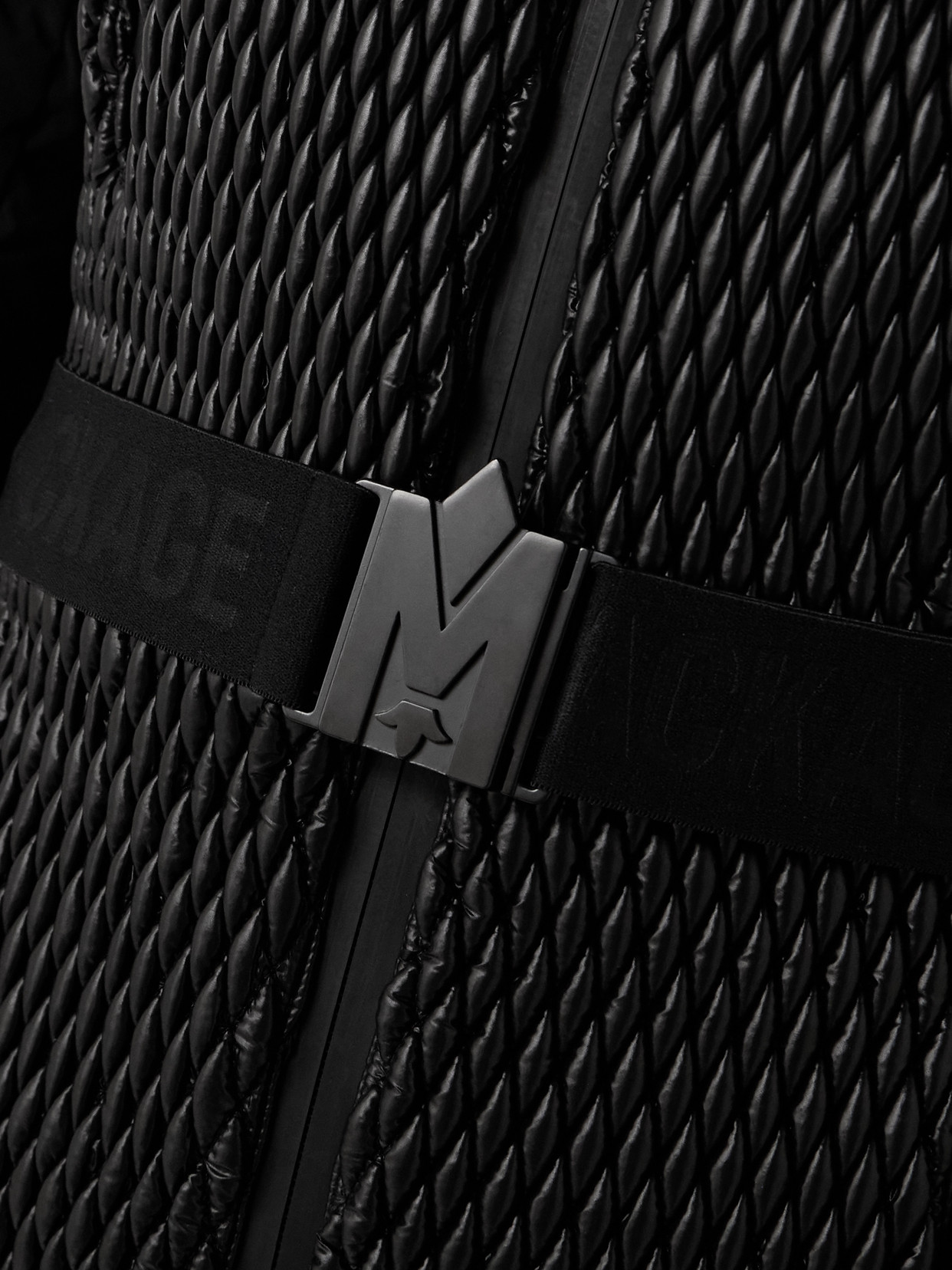 Mackage Lorelle Belted Hooded Plush-trimmed Quilted Padded Down Ski Suit In Black