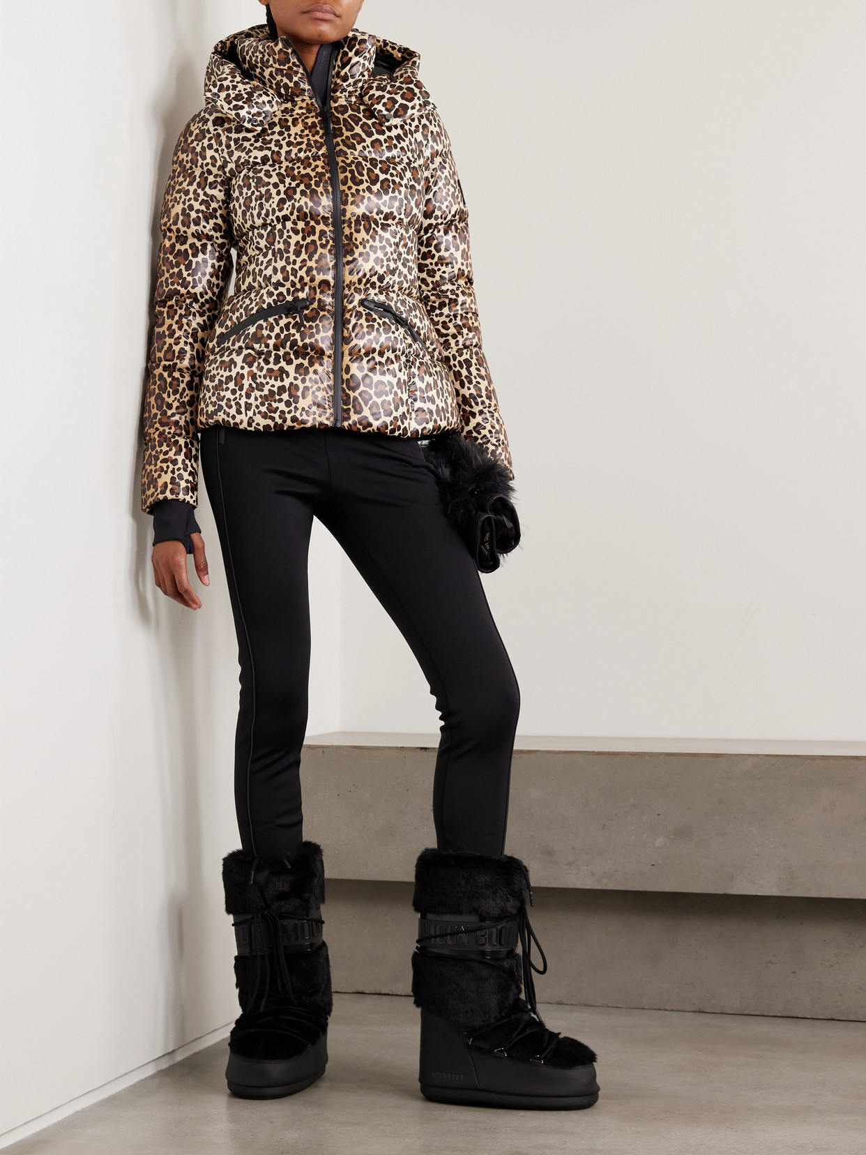 Mackage Cheryl Quilted Recycled Leopard-print Down Ski Jacket In Brown