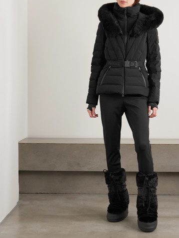 MACKAGE Elita plush-trimmed hooded belted quilted down ski jacket