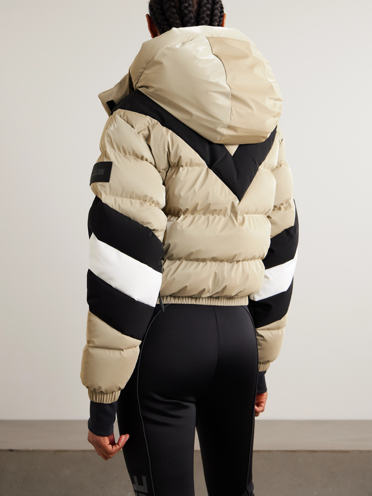Mackage Kairi Hooded Cropped Quilted Down Ski Jacket In Multi