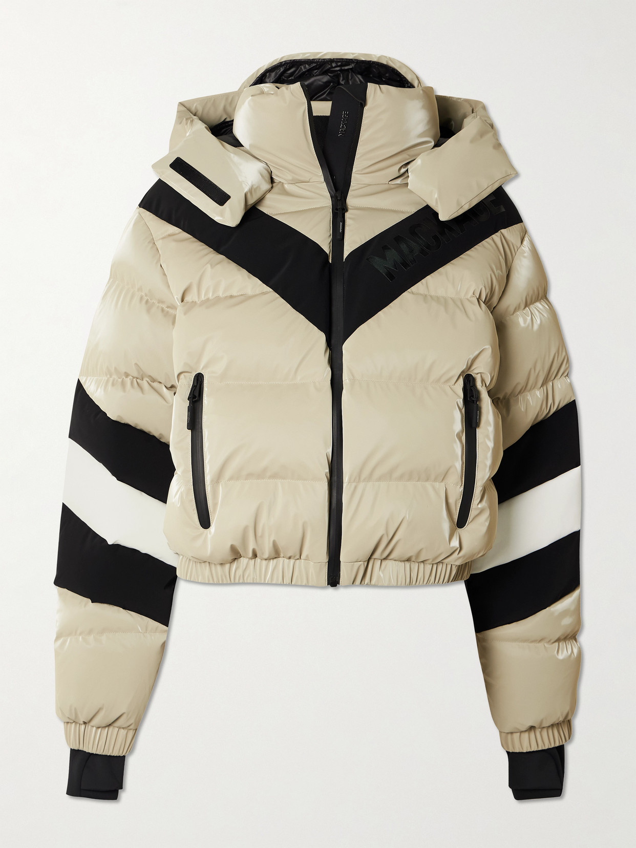 Mackage Kairi Hooded Cropped Quilted Down Ski Jacket In Multi