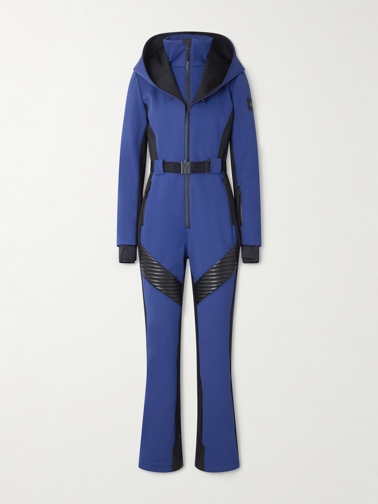 Mackage Elle Belted Hooded Ski Suit In Blue