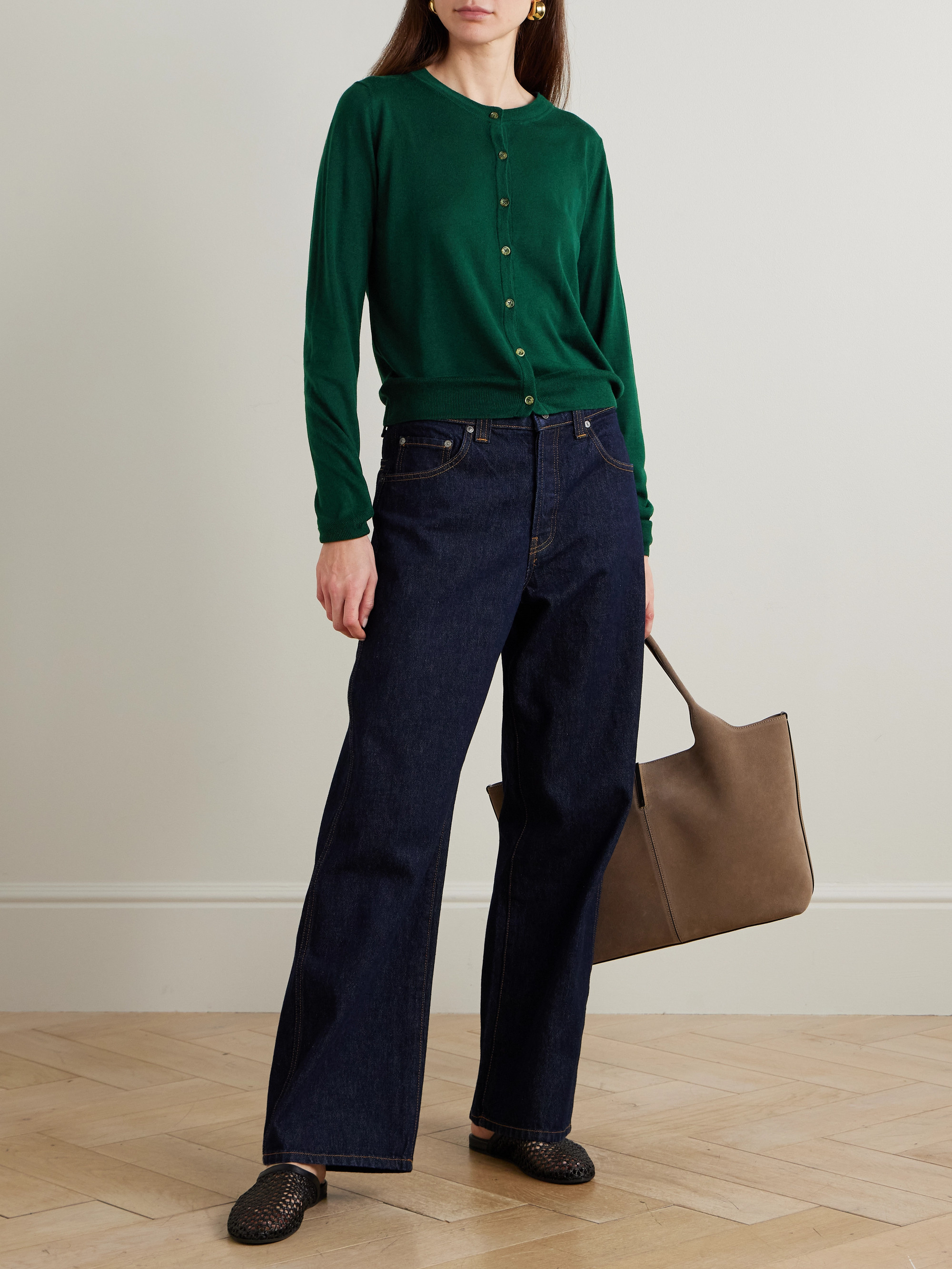 La Ligne Ben silk, wool and cashmere-blend cardigan