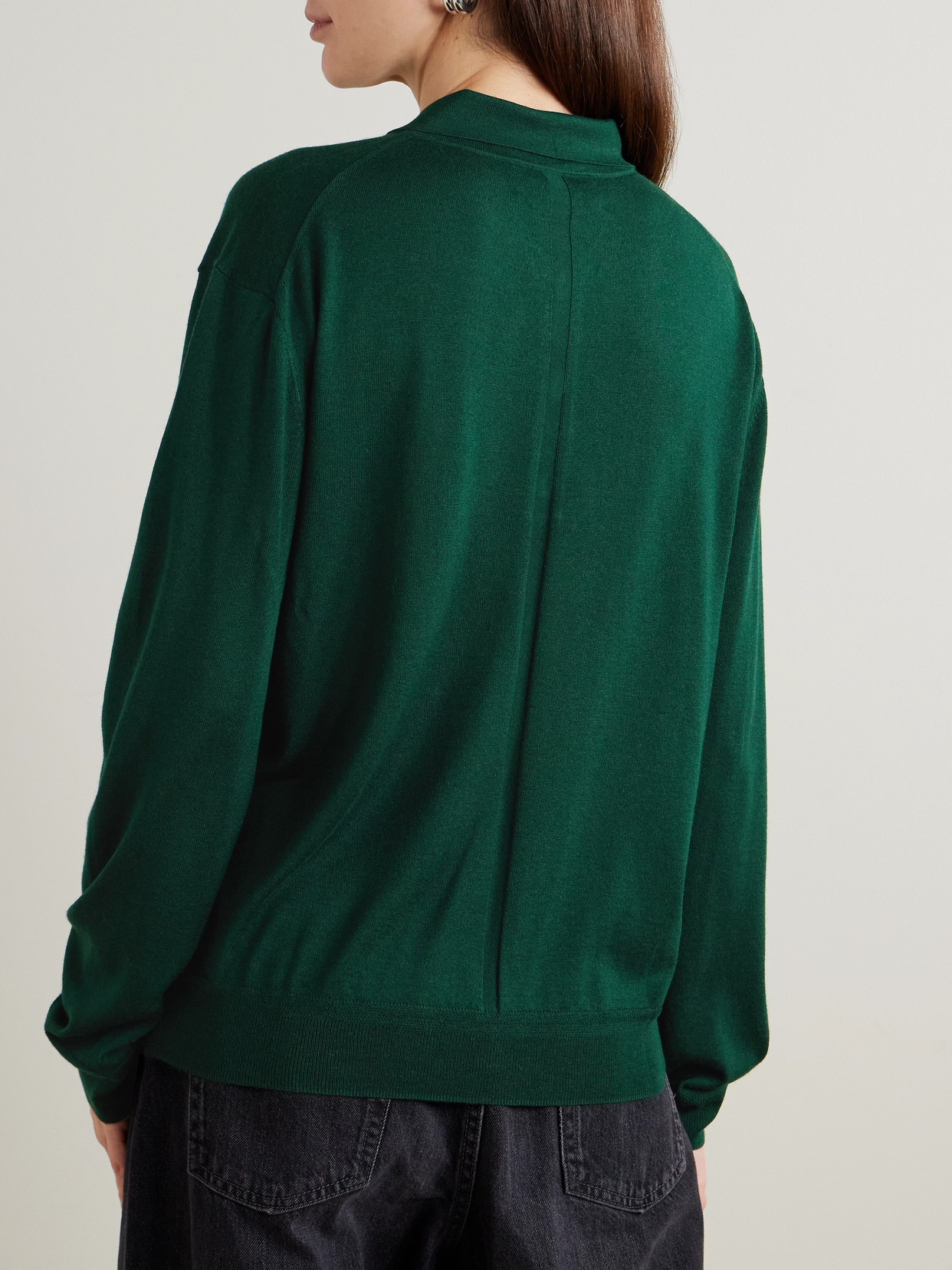 Ben Oversized Silk, Wool And Cashmere-Blend Polo Sweater