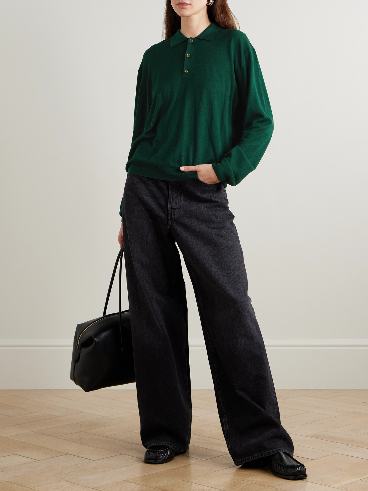 Ben Oversized Silk, Wool And Cashmere-Blend Polo Sweater