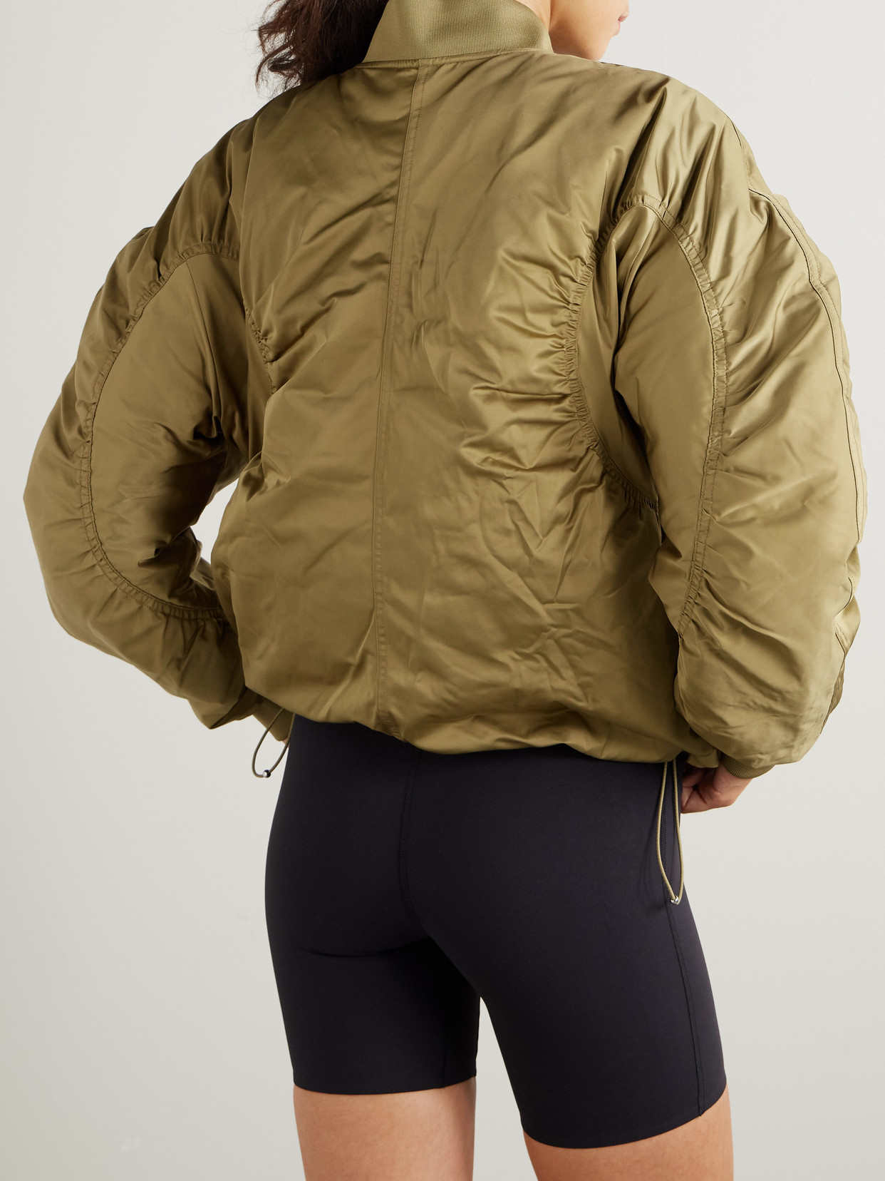 On Khaki Zendaya Editi Varsity Bomber Jacket In Green