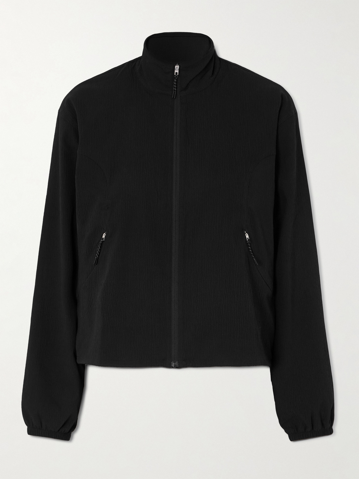 On + Zendaya Gloria Crinkled-shell Jacket In Black