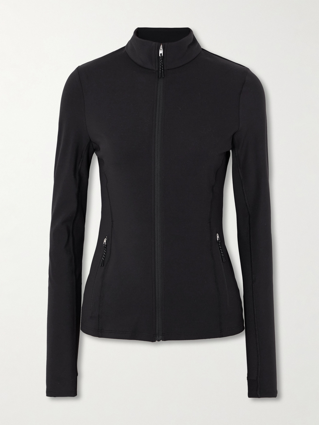 On Gloria Cutout Stretch-jersey Jacket In Black