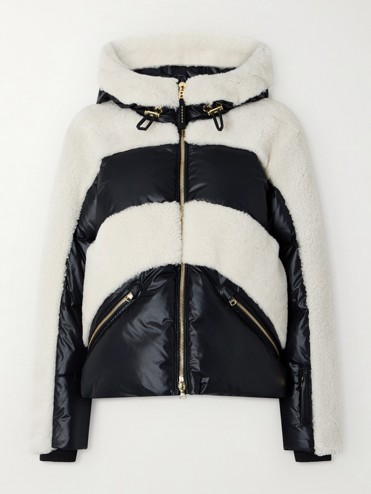 Bogner Dana Hooded Shearling-paneled Down Ski Jacket In Black