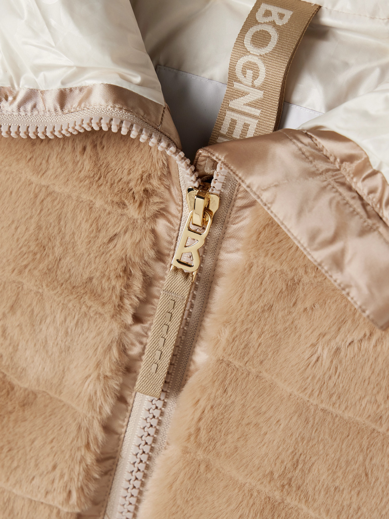Bogner Yumi Hooded Quilted Plush And Recycled-satin Down Ski Vest In Brown