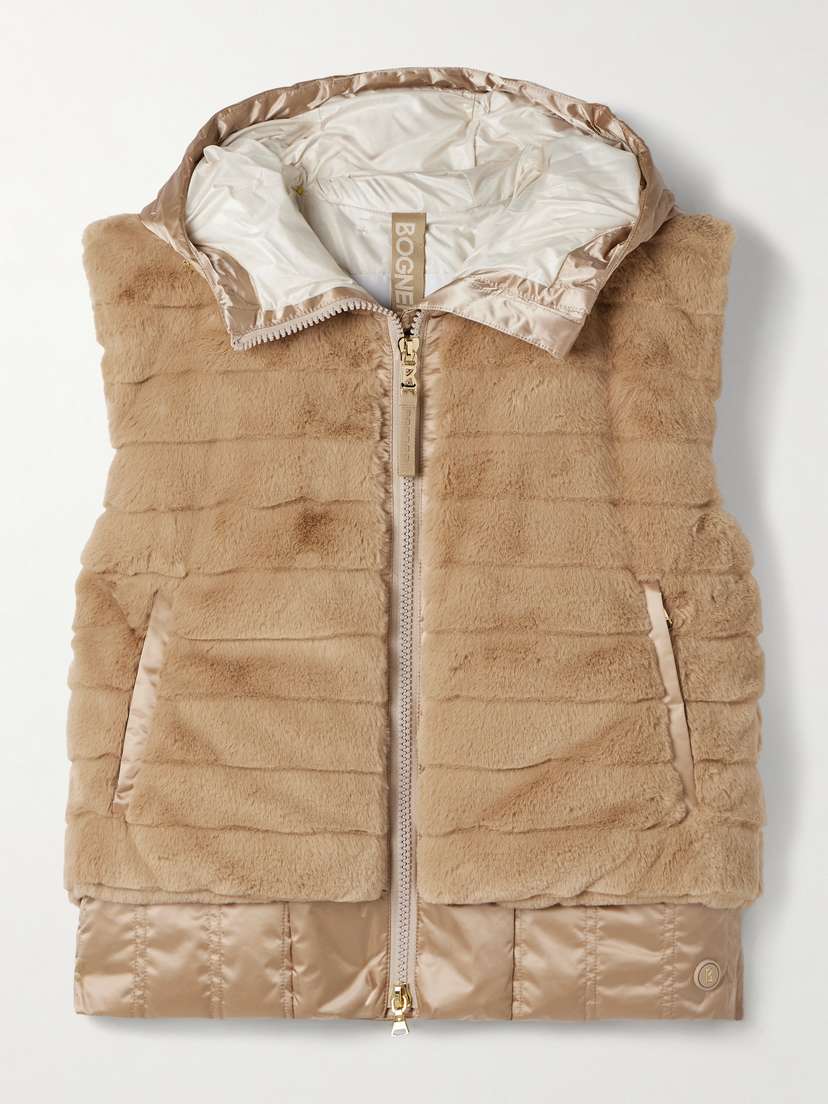 Bogner Yumi Hooded Quilted Plush And Recycled-satin Down Ski Vest