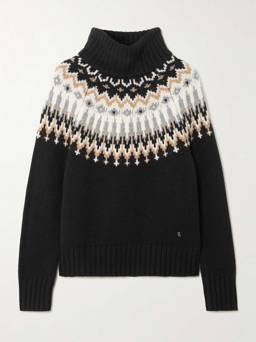 Bogner Ingrid Fair Isle Cashmere Turtleneck Sweater