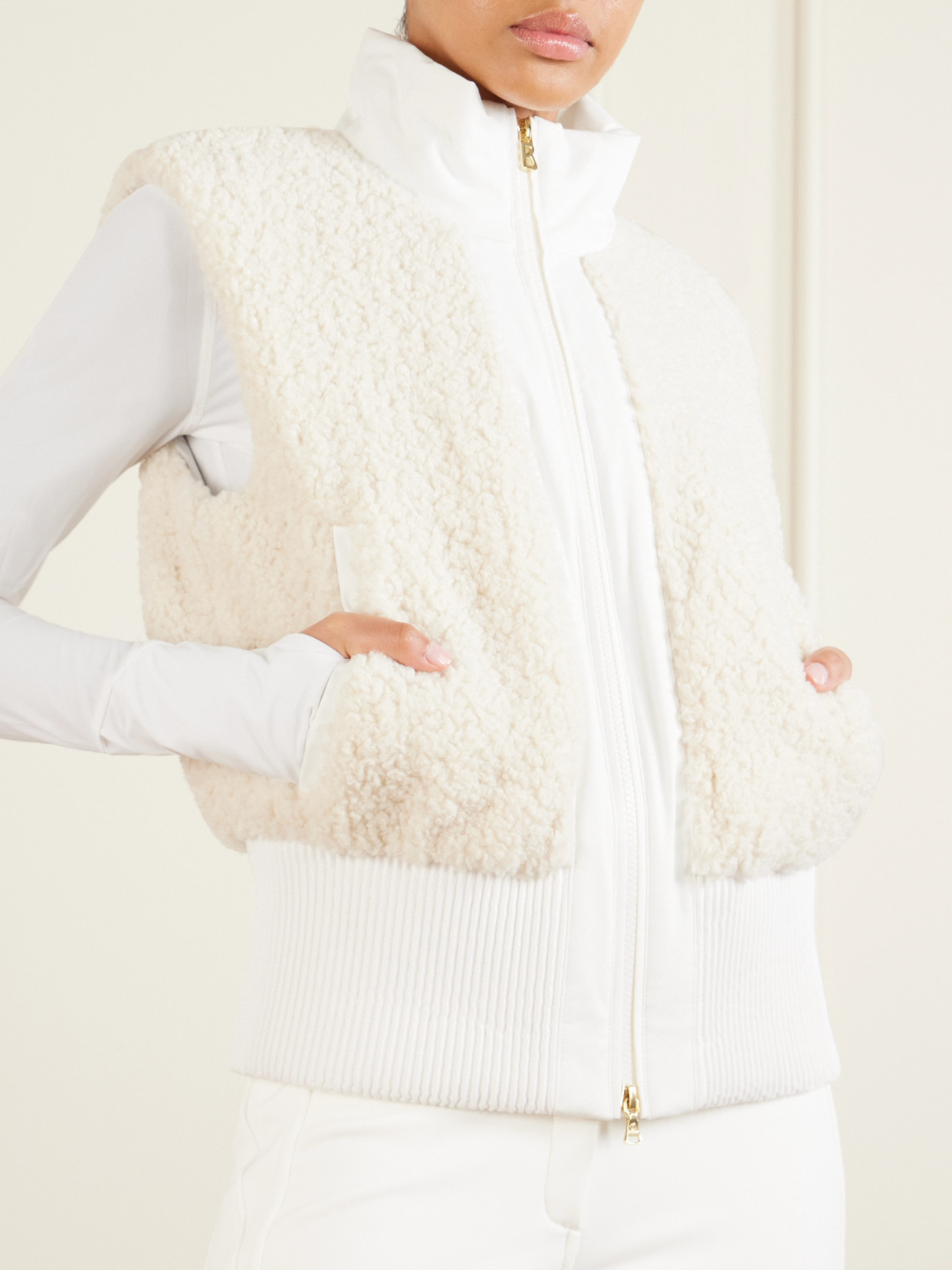 Suri Convertible Hooded Fleece-Trimmed Padded Quilted Down Ski Jacket