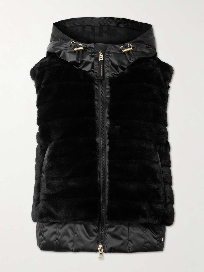 Bogner Yumi Hooded Quilted Plush And Recycled-satin Down Ski Vest