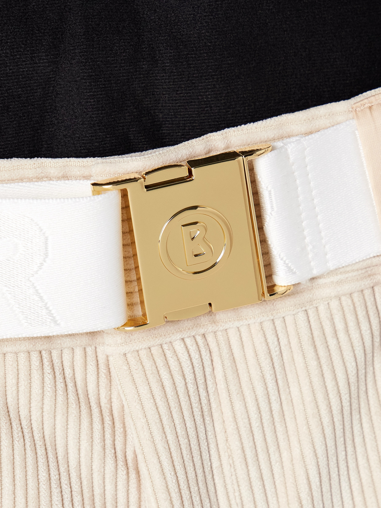 Bogner Belted Panelled Corduroy, Twill And Canvas Ski Pants In White