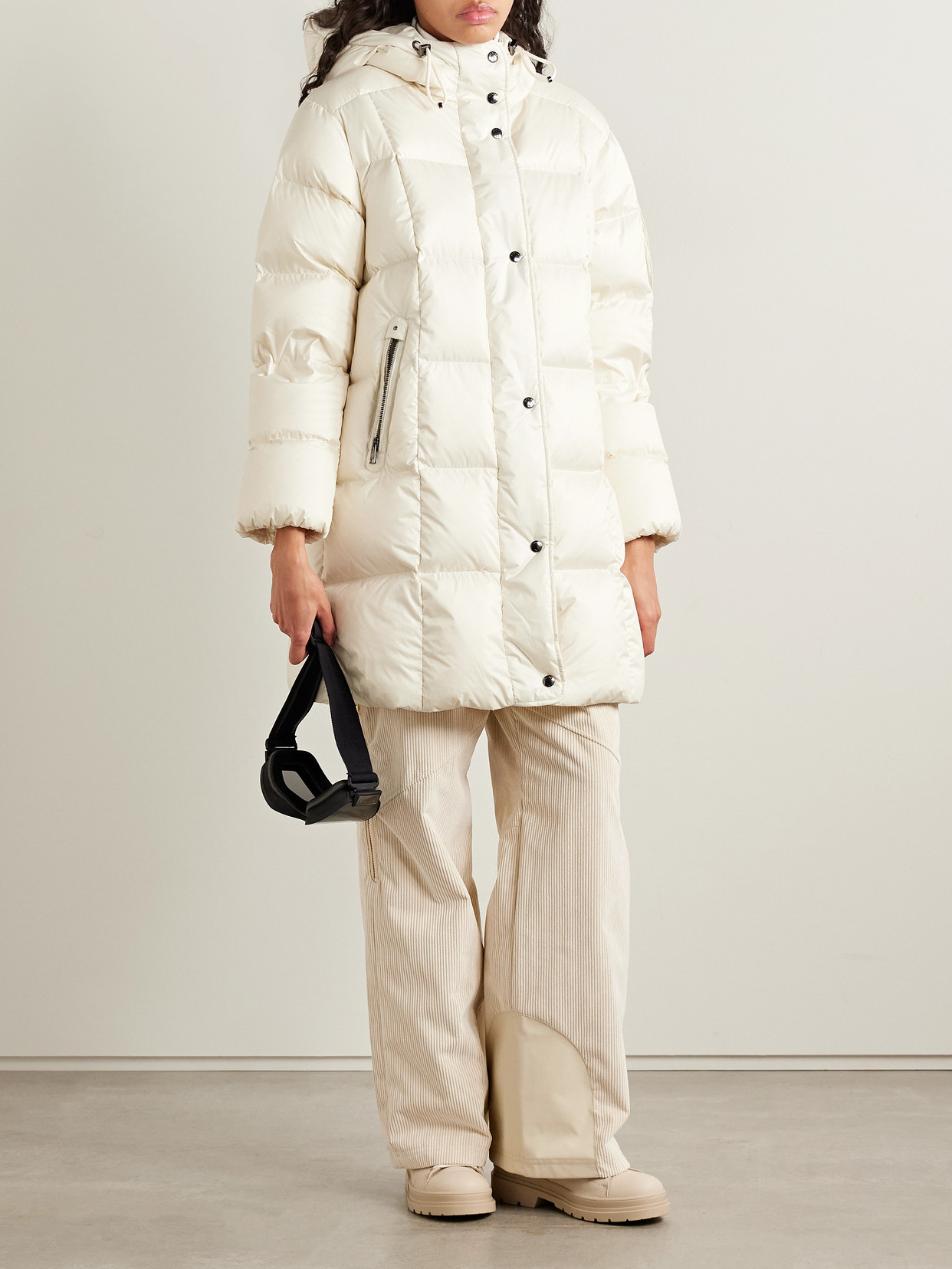 Bogner Belted Panelled Corduroy, Twill And Canvas Ski Pants In White