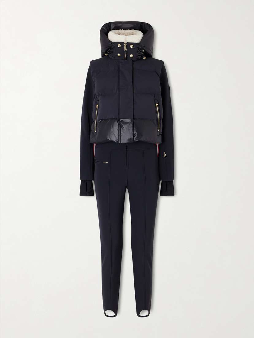 Bogner Ulla 2in1 Hooded Plush-trimmed Padded Quilted Ski Suit