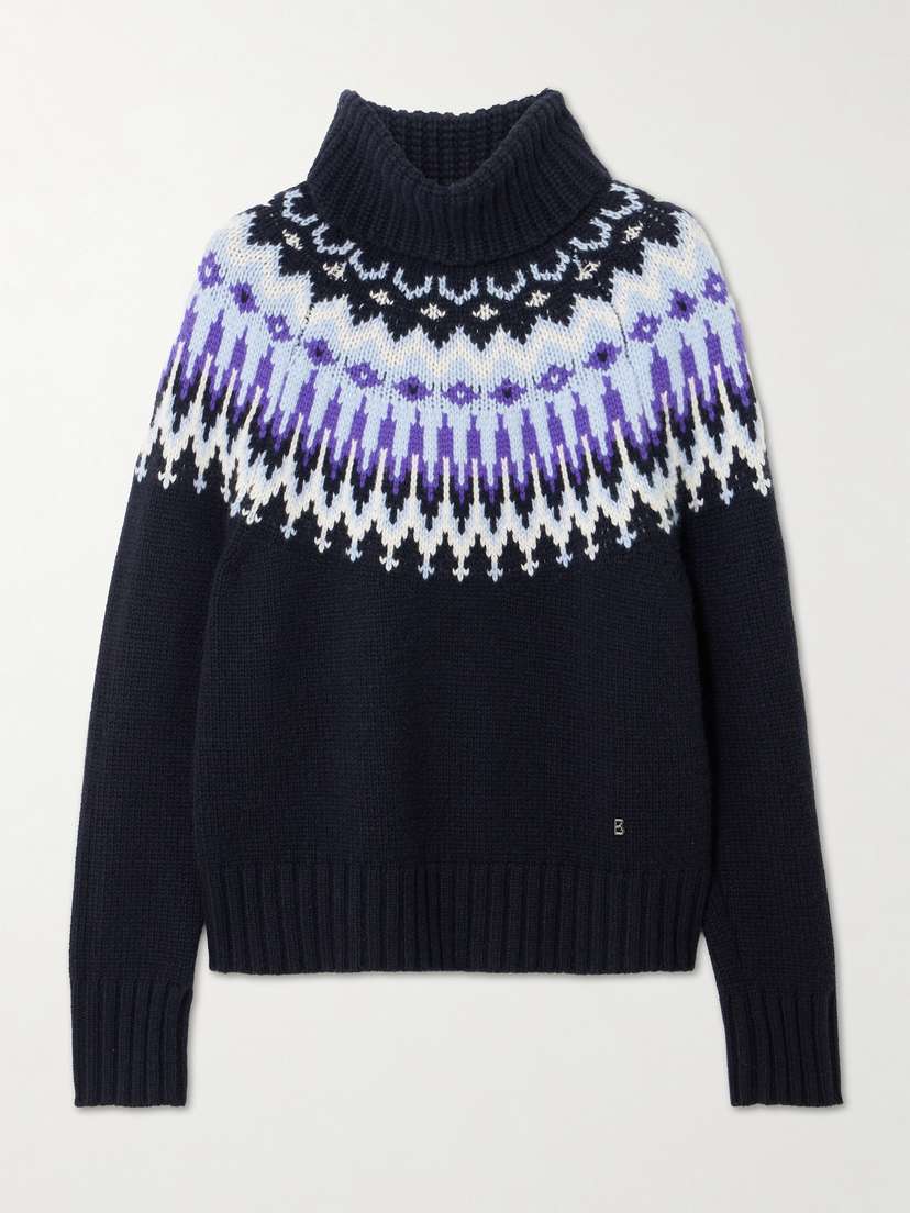 Bogner Ingrid Fair Isle Cashmere Turtleneck Sweater