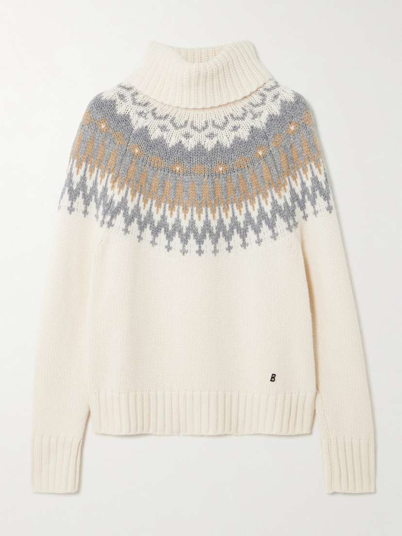 Bogner Ingrid Fair Isle Cashmere Turtleneck Sweater