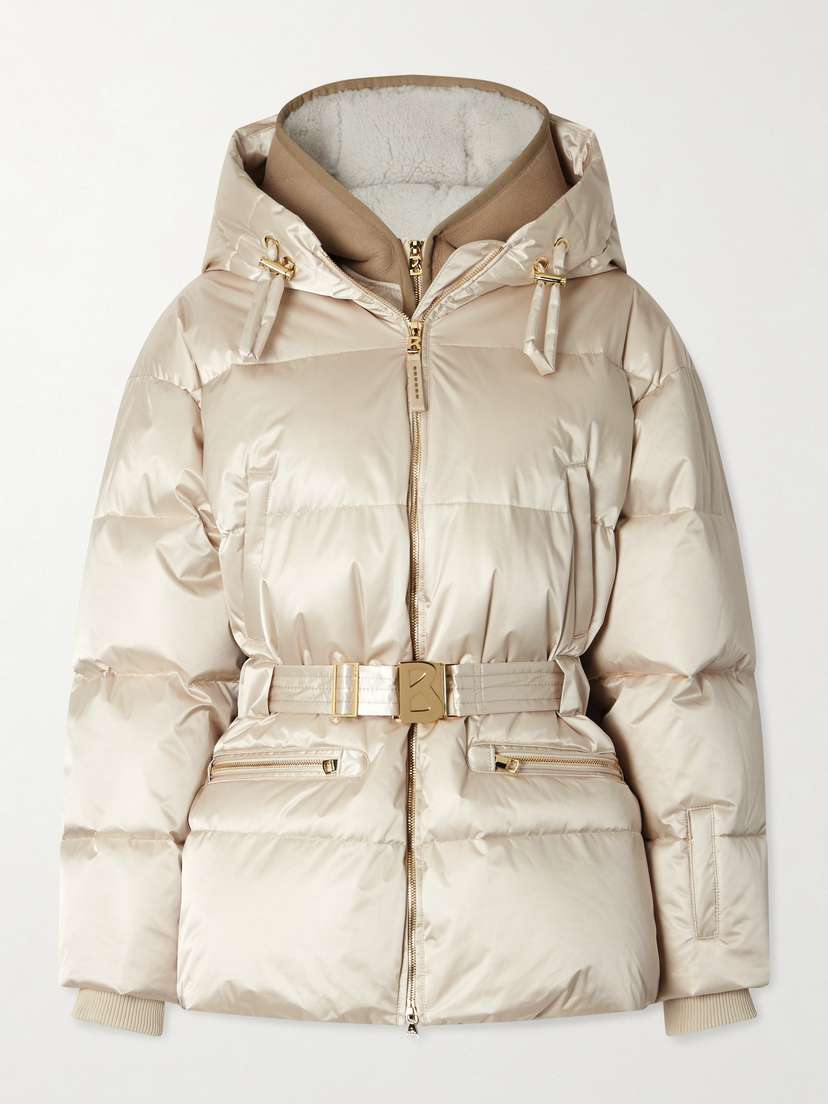 Bogner Lyra-ld Hooded Belted Layered Down Jacket