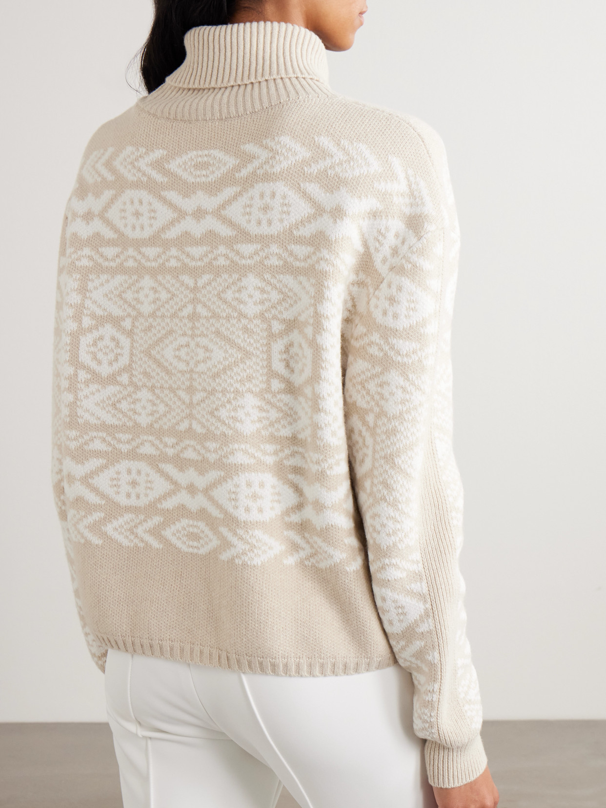 Bogner Nadin Wool And Cotton-blend Turtleneck Sweater In White