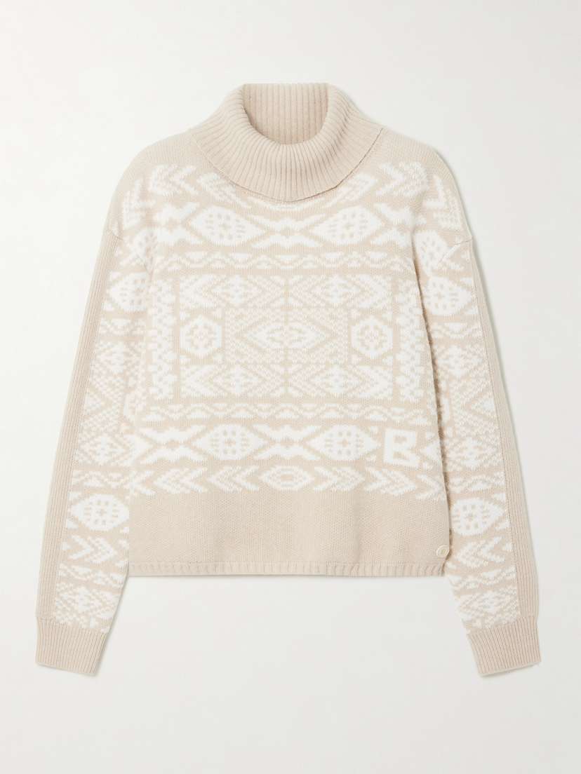 Bogner Nadin Fair Isle Appliquéd Wool-jacquard Turtleneck Sweater