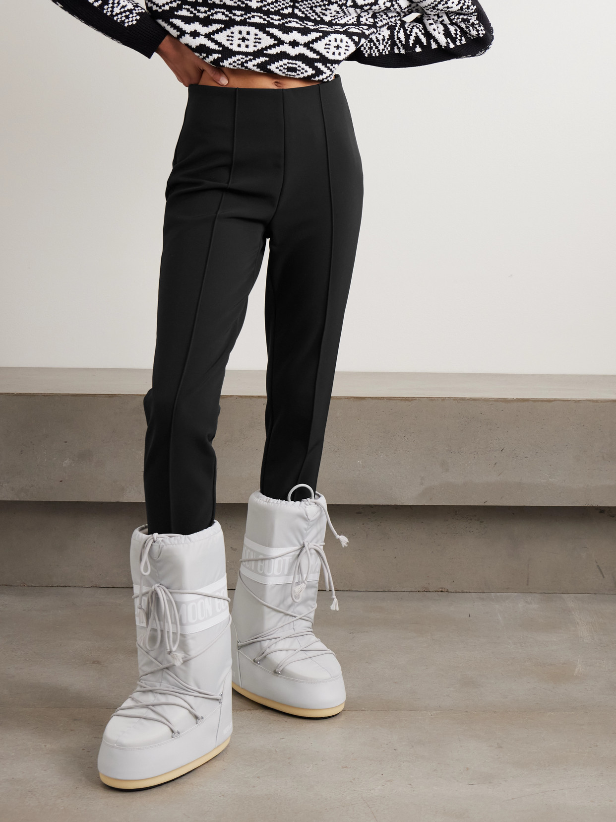 Bogner Elaine Embroidered Stretch Stirrup Ski Pants In Black