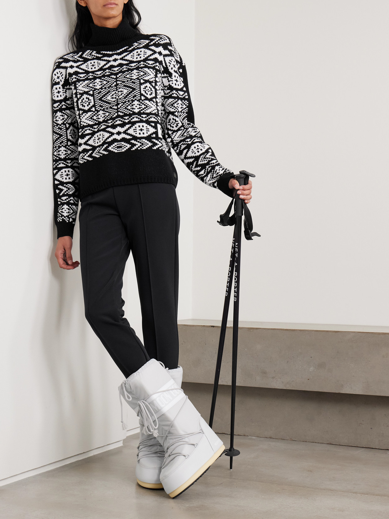 Bogner Elaine Embroidered Stretch Stirrup Ski Pants In Black