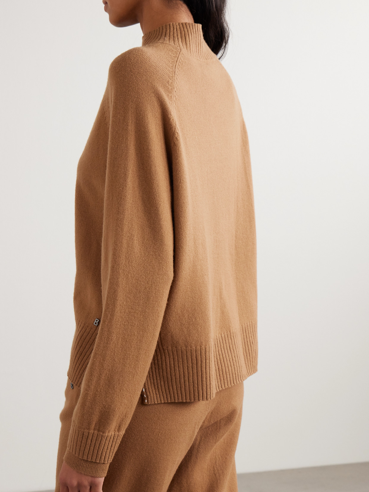 Bogner Lysanne Layered Wool Turtleneck Sweater In Brown
