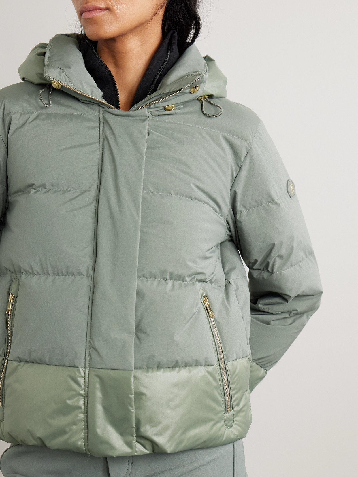 Bogner Maja Hooded Plush-trimmed Quilted Shell Down Ski Jacket In Green