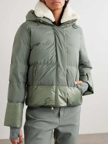BOGNER Maja hooded plush-trimmed quilted shell down ski jacket
