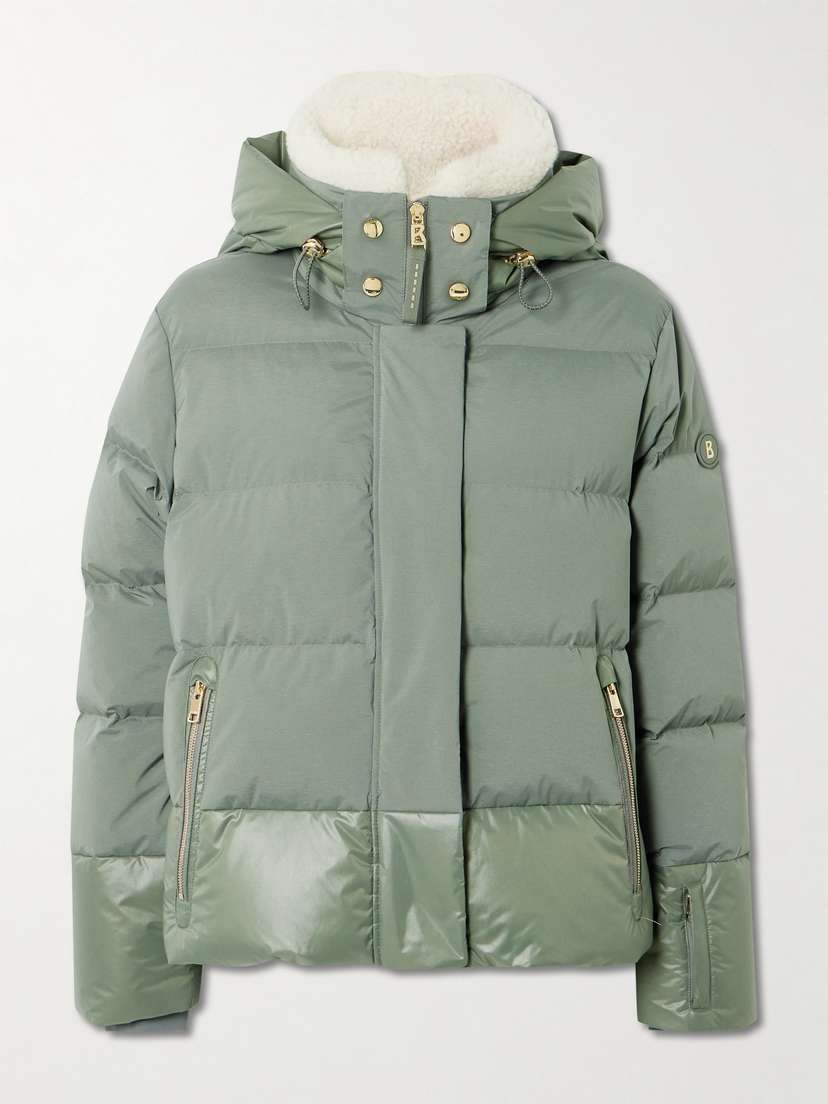 Bogner Maja Hooded Plush-trimmed Quilted Shell Down Ski Jacket