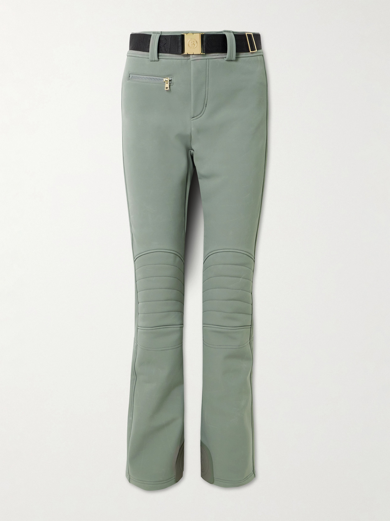 Bogner Madei Belted Stretch-shell Straight-leg Ski Pants In Green