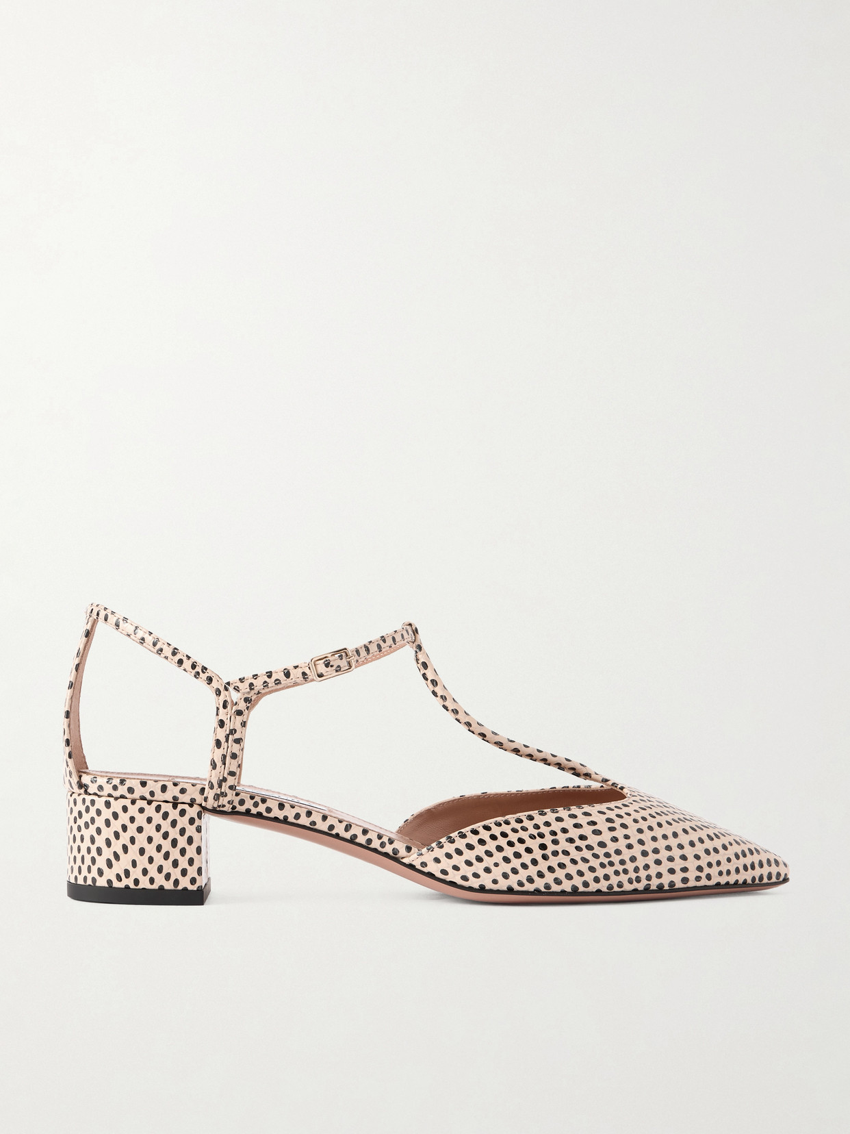 Sorbonne 35 Polka-Dot Textured-Leather Pumps