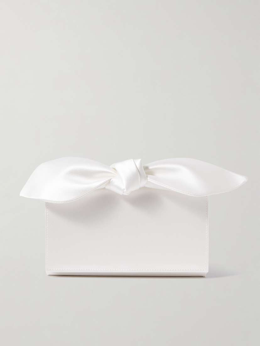 Aquazzura Bow Tie Mini Satin Clutch