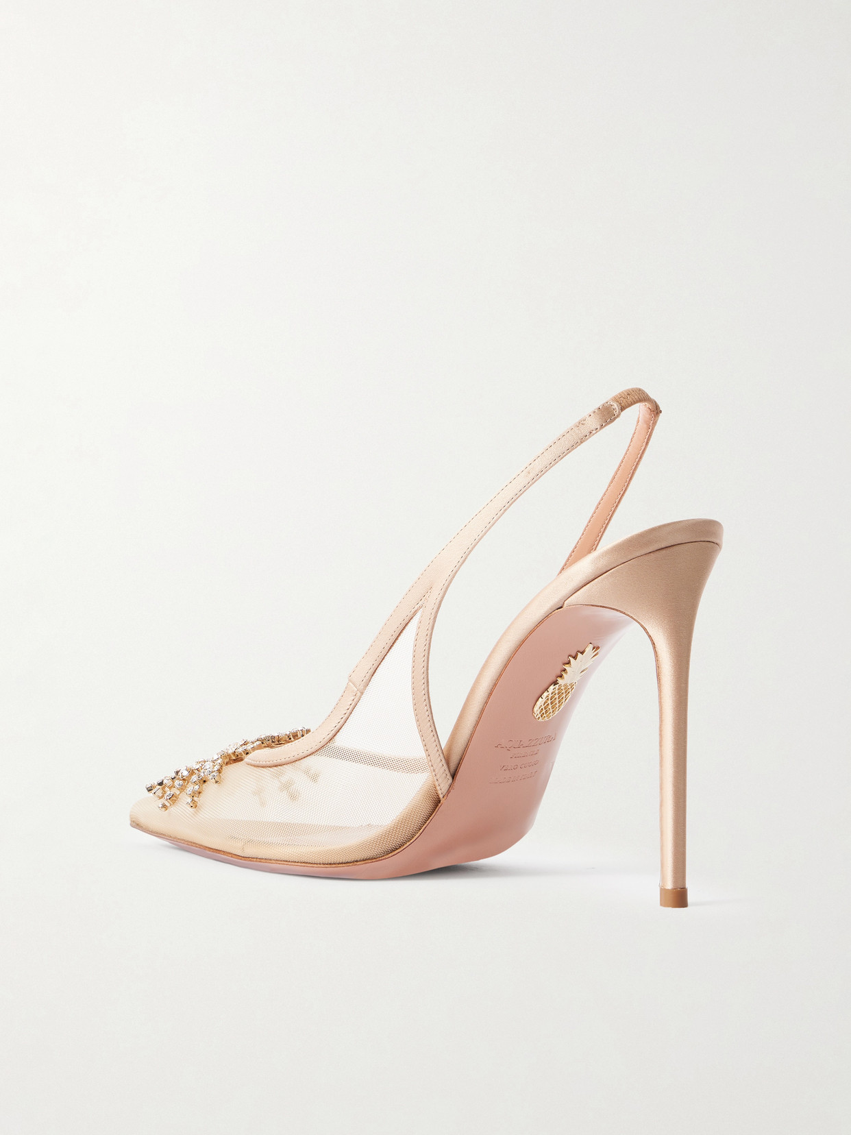 Firework 105 Crystal-Embellished Satin-Trimmed Pumps