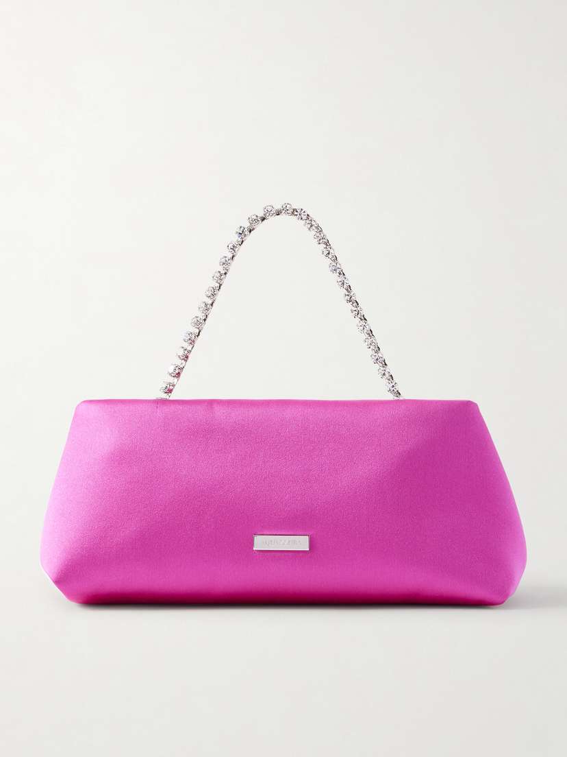 Aquazzura Temptation Mini Embellished Satin Tote