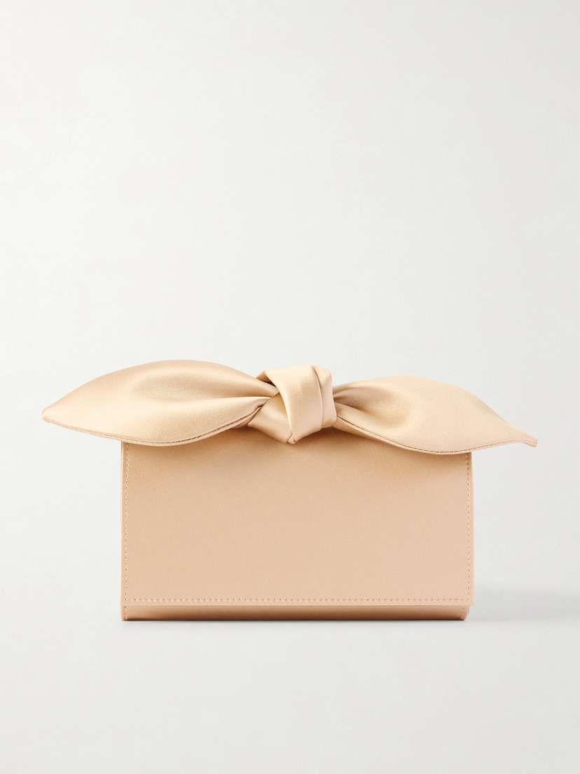 Aquazzura Bow Tie Mini Satin Clutch