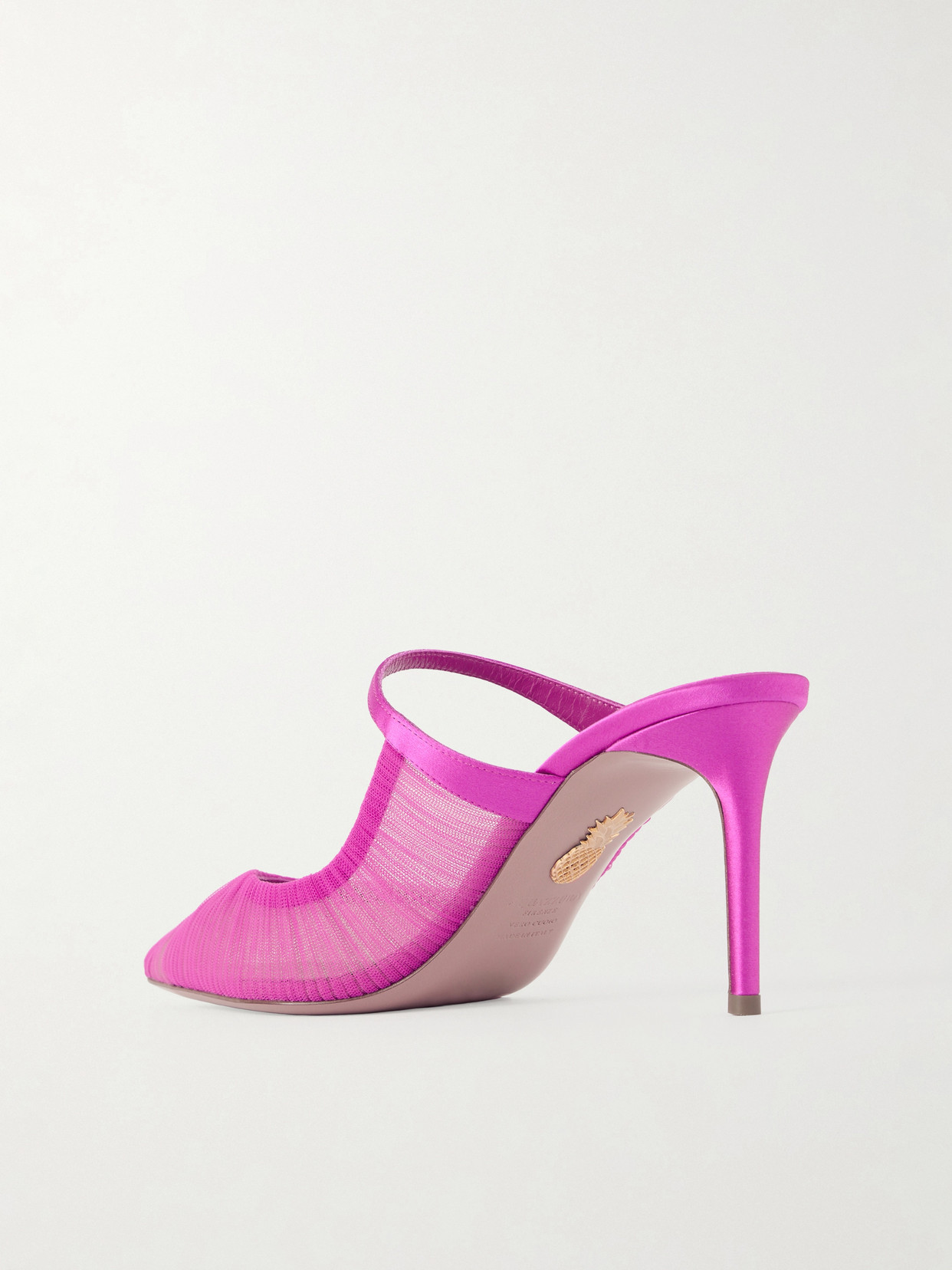 Voile 75 Satin-Trimmed Tulle Mules