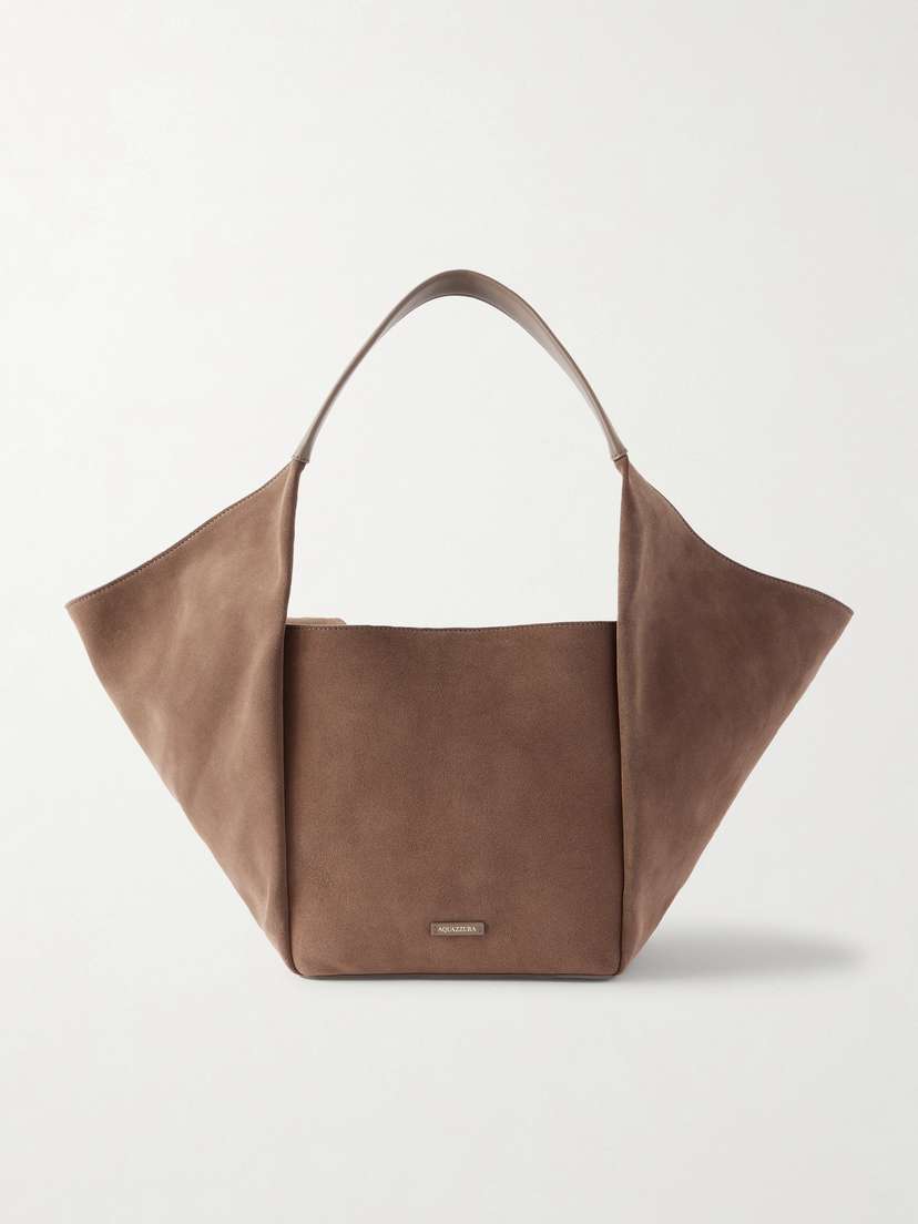 Aquazzura Voltaire Leather-trimmed Suede Tote