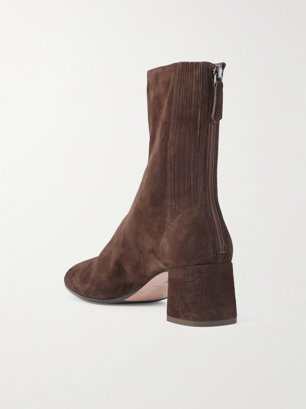 Aquazzura Saint Honoré 50 Suede Ankle Boots In Brown