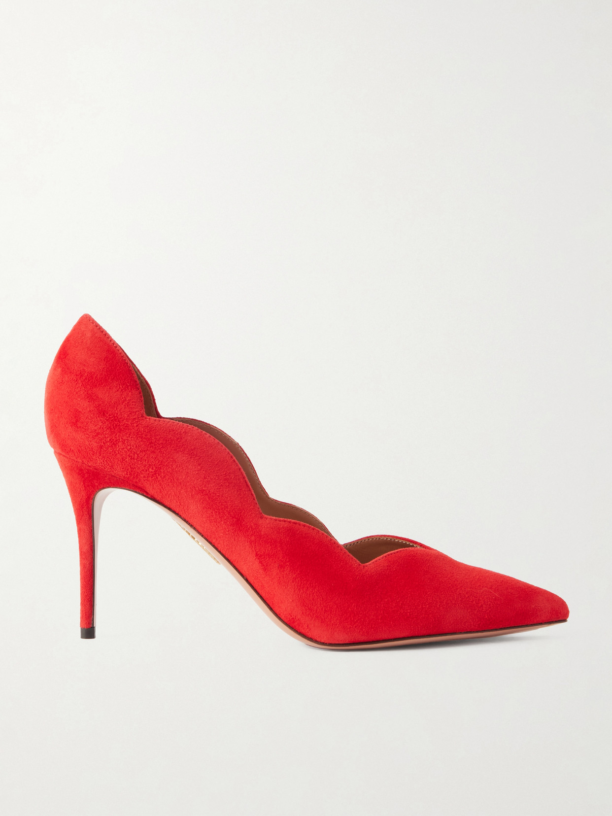 Aquazzura Petal 85 Suede Pumps In Red