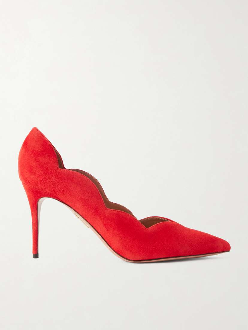 Aquazzura Petal 85 Suede Pumps