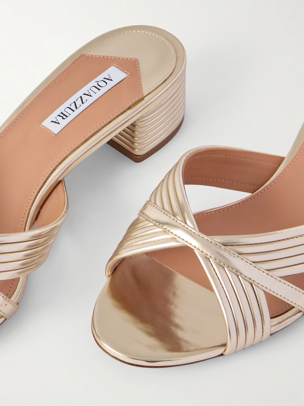 Sundance 35 Metallic Leather Mules
