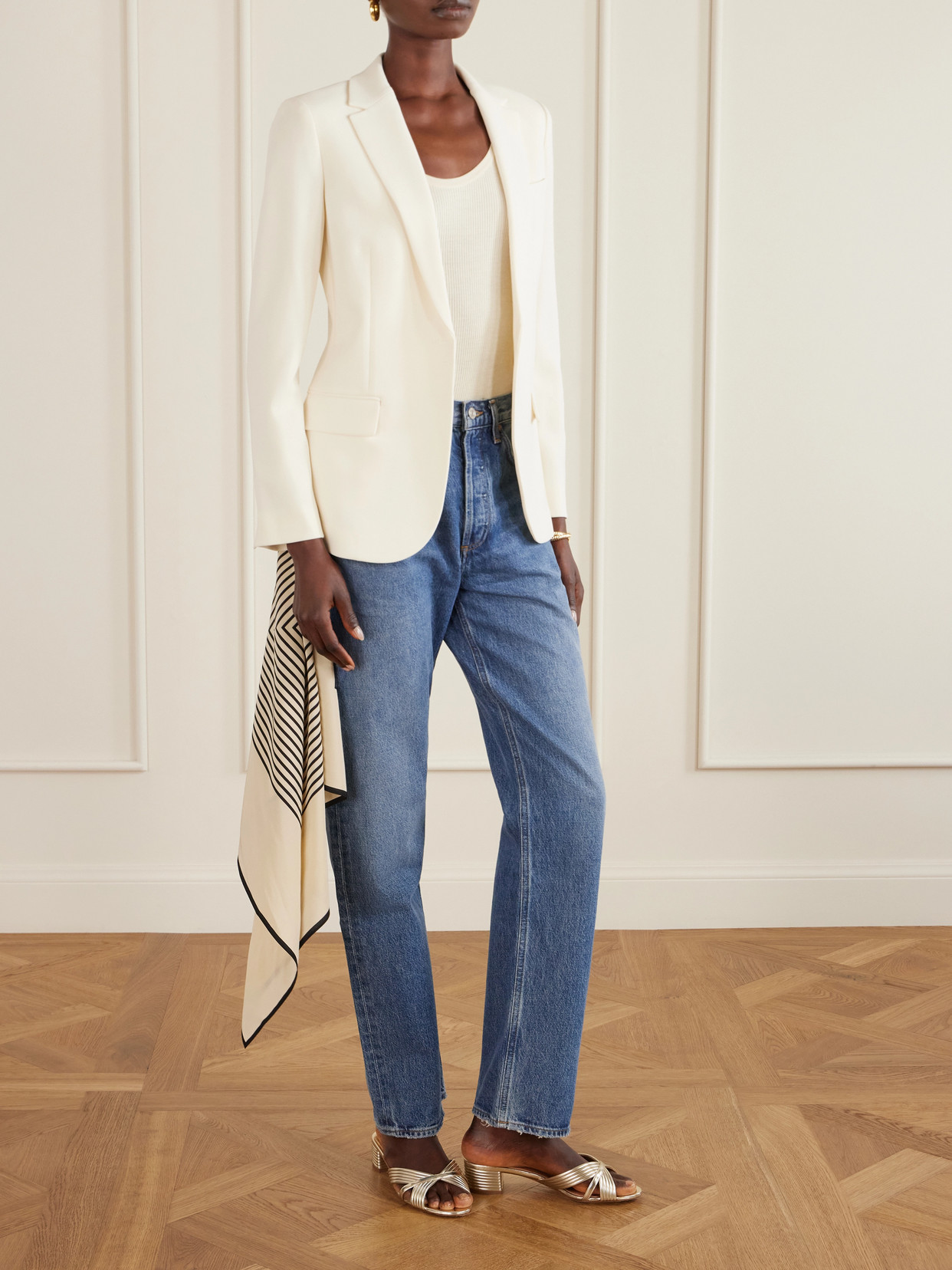 Sundance 35 Metallic Leather Mules