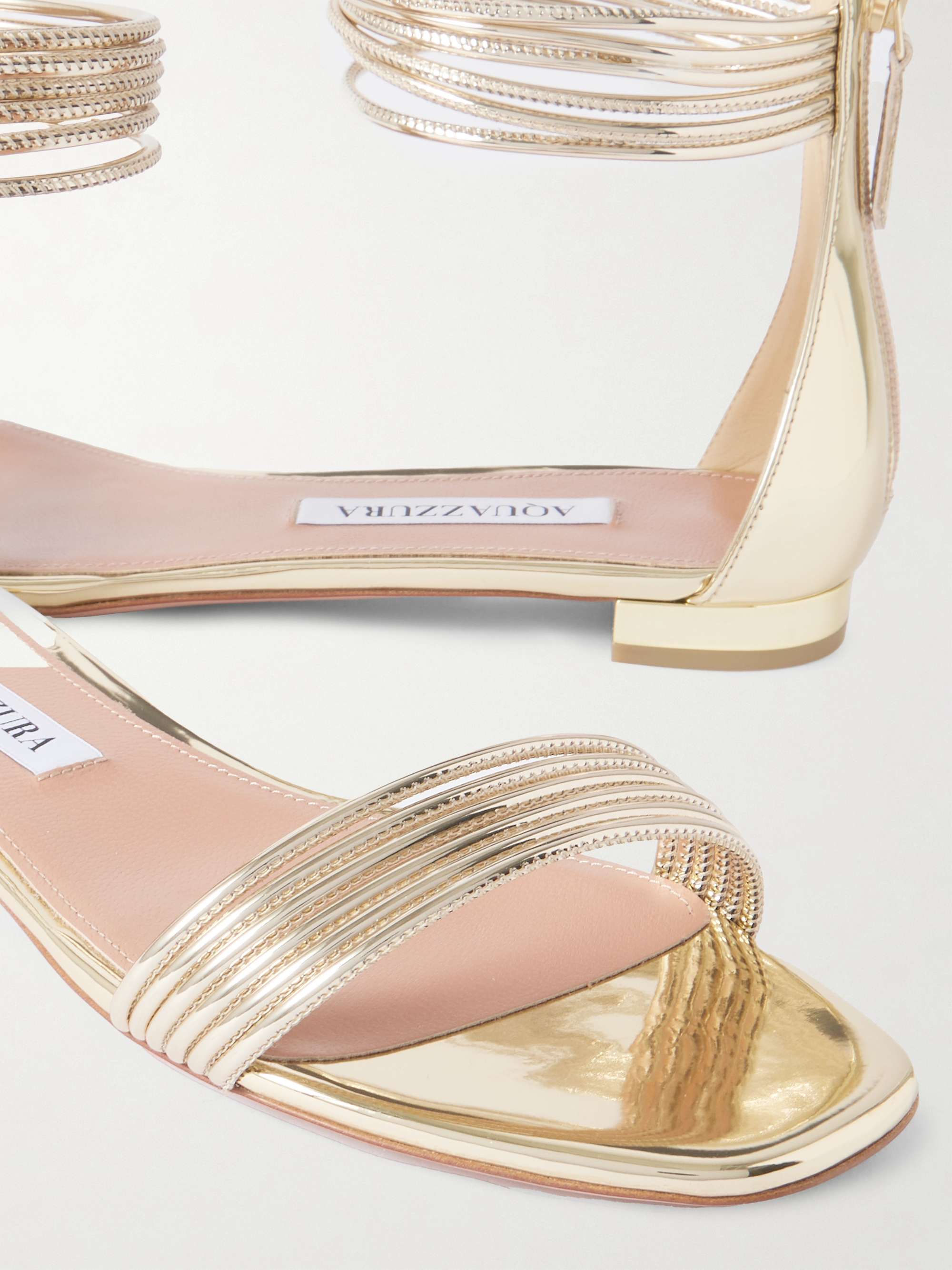 AQUAZZURA Sway metallic-leather sandals | NET-A-PORTER