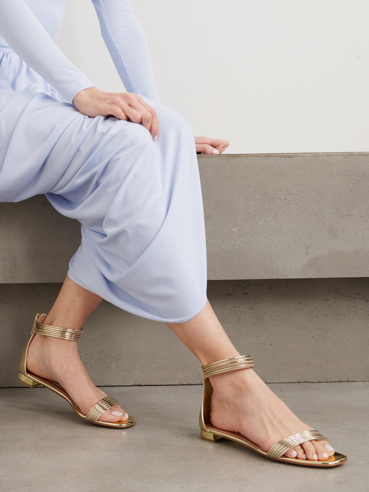Sway Metallic-Leather Sandals