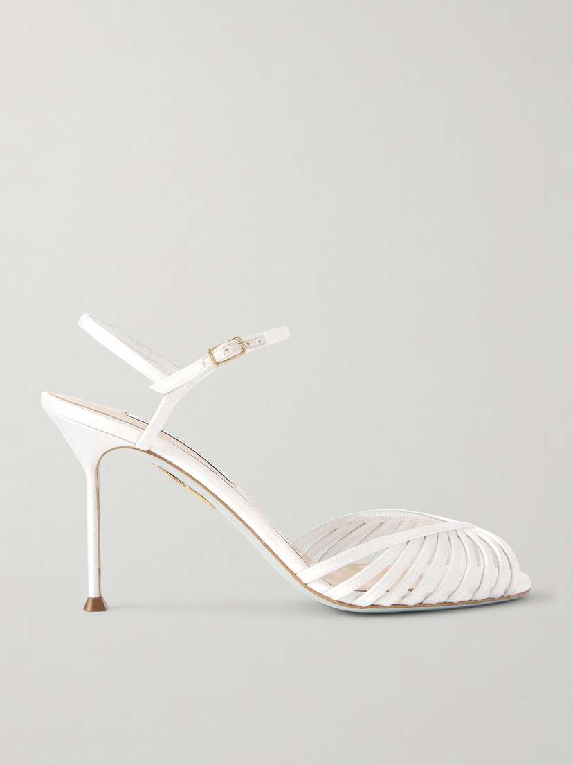 Aquazzura Hold Me 85 Satin Sandals