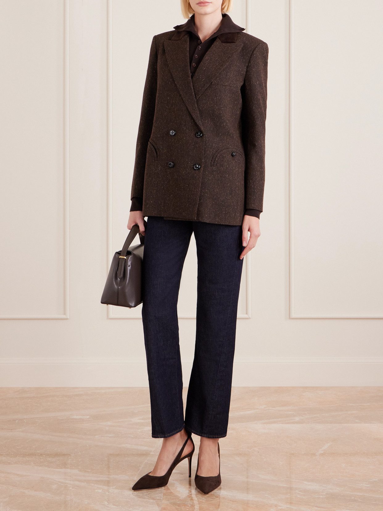 Aquazzura Bow Tie 85 Suede Pumps In Brown