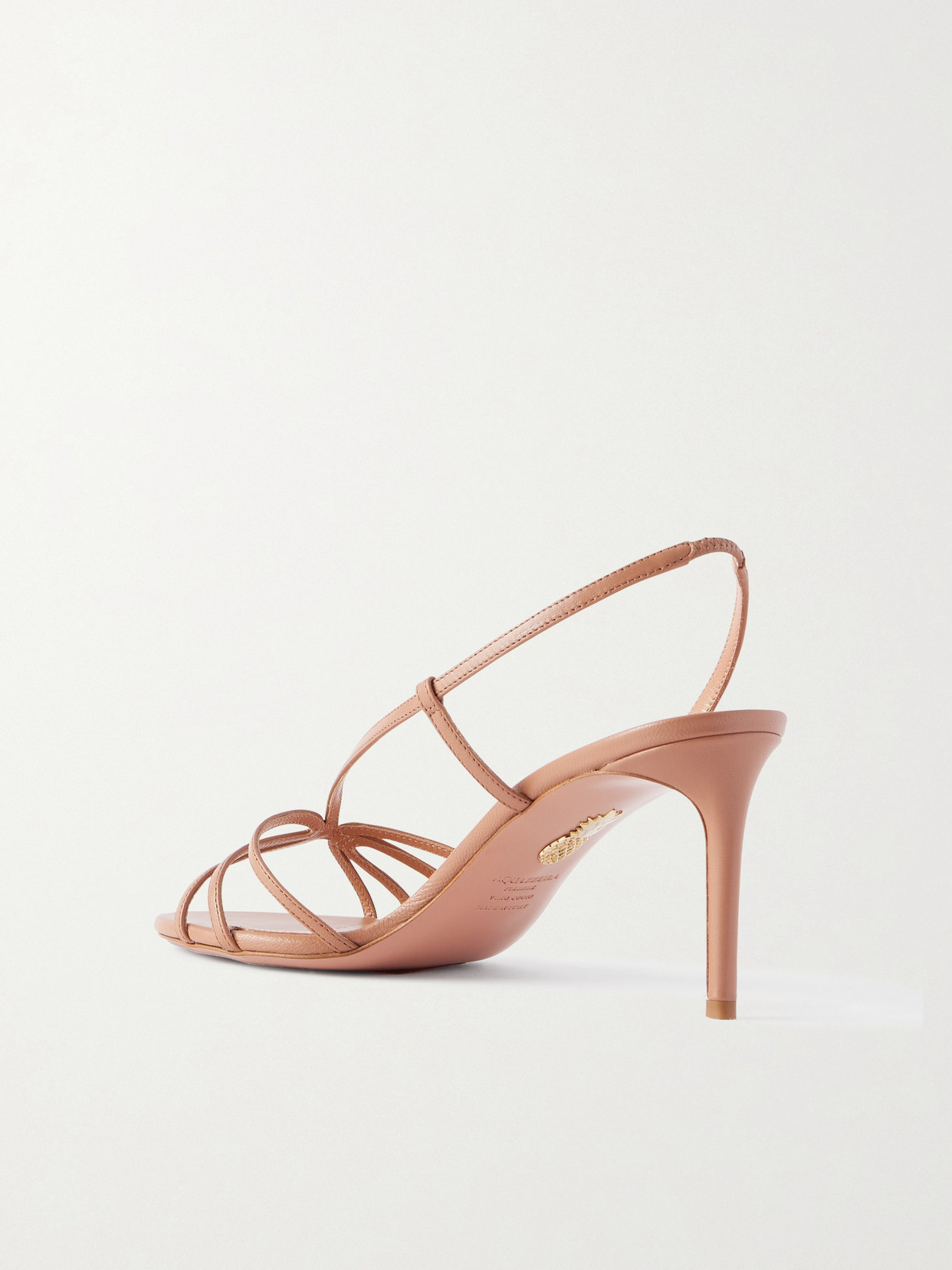 Aquazzura Talk To Me 75 Metallic Leather Slingback Sandals In Pink